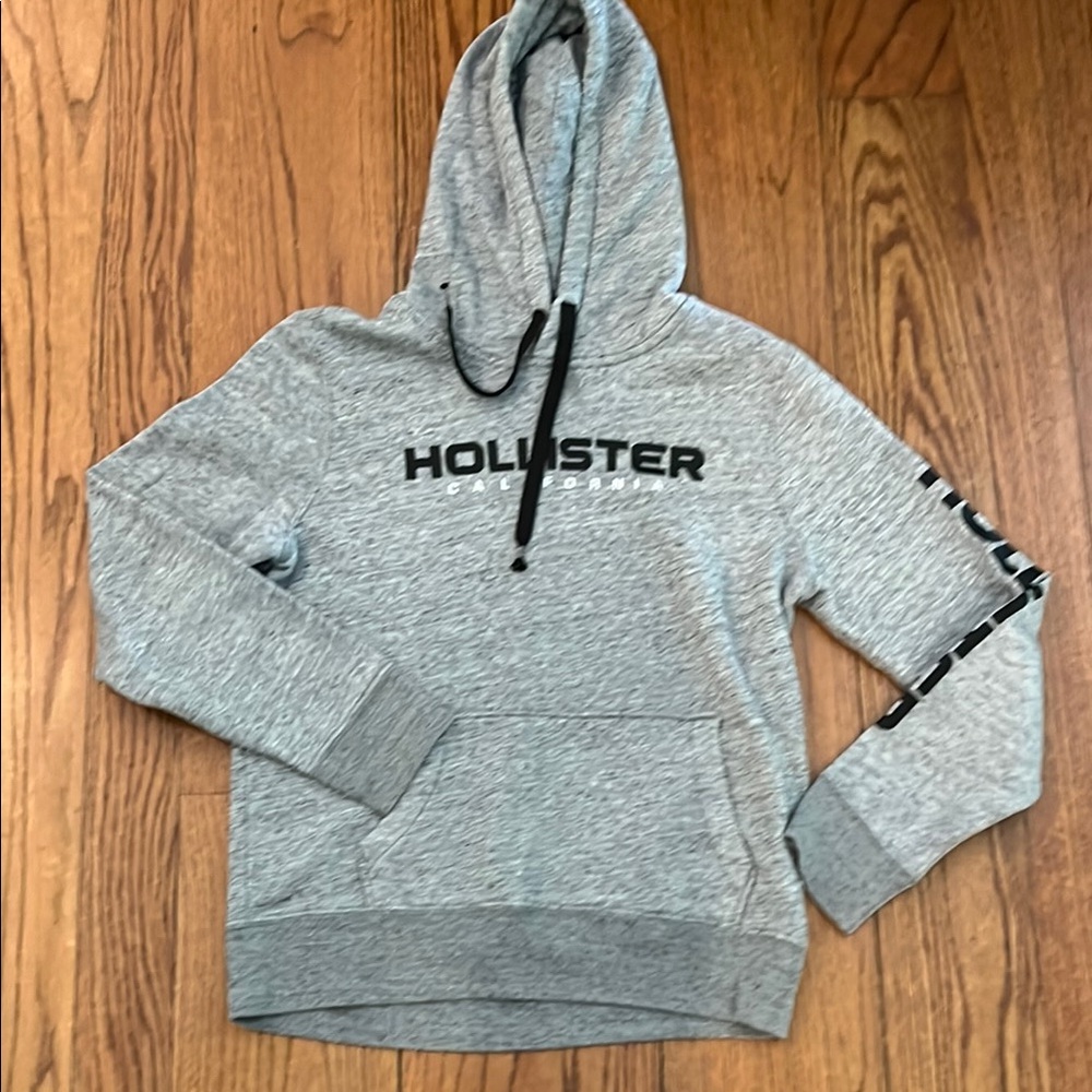 Hollister men’s small Gray Hoodie with Black logo